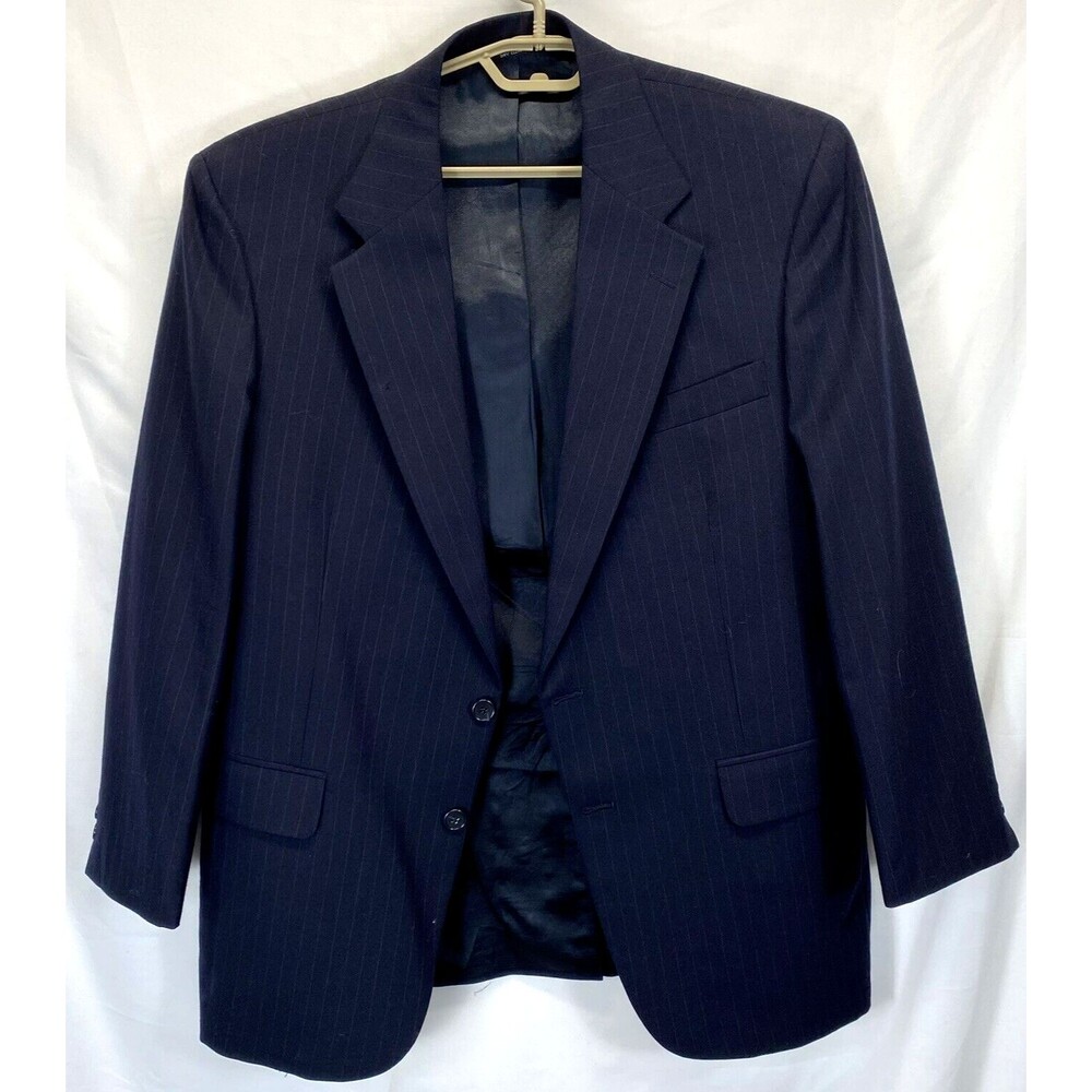 Botany 500 Couture Men's Sport Coat 41R Navy Striped Wool Classic Jacket USA